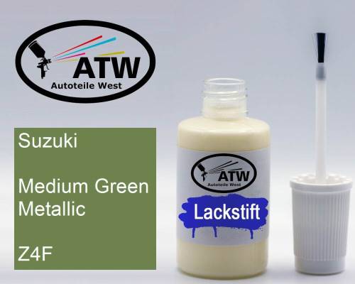 Suzuki, Medium Green Metallic, Z4F: 20ml Lackstift, von ATW Autoteile West.